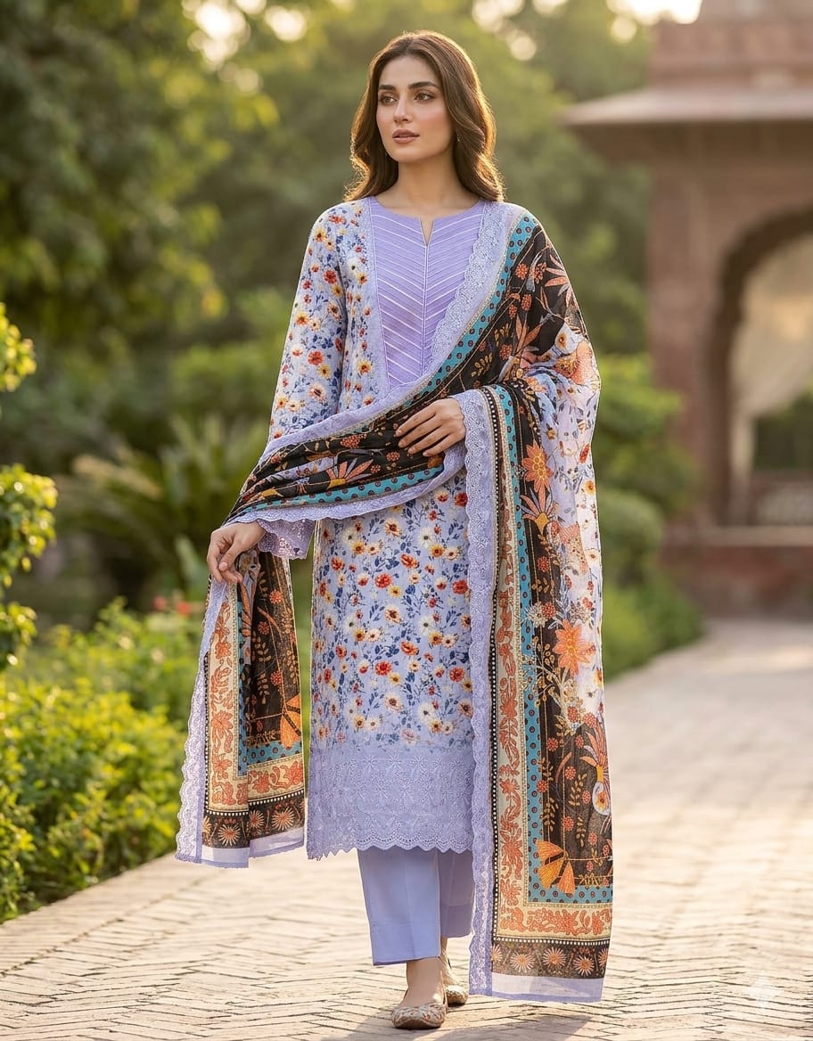 IMG-20260227-WA0002 Marshall Luxury Cotton Embroidery Three Piece - 007 - Image 1