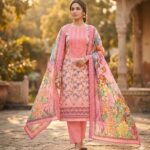 Marshall Luxury Cotton Embroidery Three Piece - 003