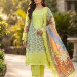 Marshall Luxury Cotton Embroidery Three Piece - 0091