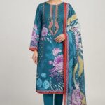 Zamzam Digital Print Cotton Three Piece - 004