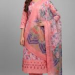 Marshall Luxury Cotton Embroidery Three Piece - 0092
