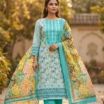 Marshall Luxury Cotton Embroidery Three Piece - 0093
